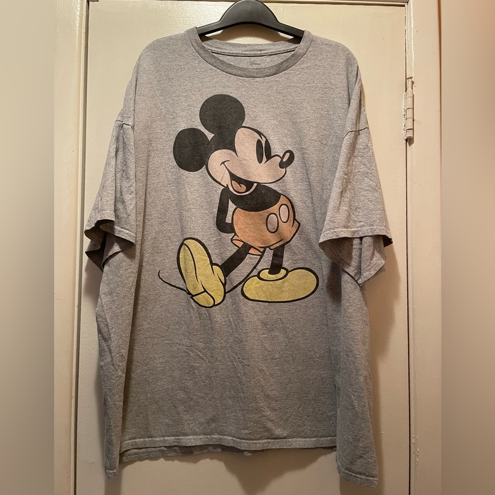 Disney Mickey Mouse Classic Full Body Grey Vintage Graphic Tee Shirt 3XL